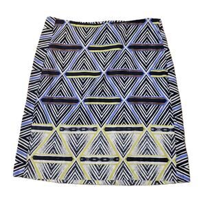 Nic + Zoe Women's Skirt‎ Size 10 Boho Mosaic Print Zipper Cotton Spandex Travel